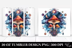 Vibrant Magical Mushroom Clipart 20 Oz Tumbler Product Image 1
