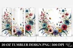 Centered Watercolor Wild Flowers | 20 Oz Tumbler Product Image 1