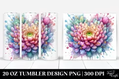 Pastel Chrysanthemum Heart | 20 oz Tumbler Product Image 1