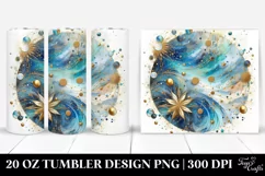 Colorful Blueis Glittery Background | 20 Oz Tumbler Product Image 1