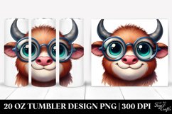 Colorful Watercolor Ox Big Eyes | 20 Oz Tumbler Product Image 1