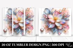 Stained Gardenia Watercolor Splash 20 Oz Tumbler Product Image 1