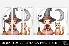 Vintage Quirky Witch Cat Tumbler Product Image 1