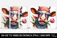 Cow Portrait Bandana | 20 oz Tumbler Product Image 1