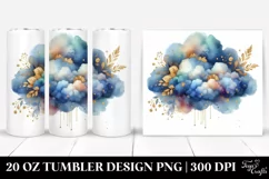 Colorful Blueis Cloud Golden Foil | 20 Oz Tumbler Product Image 1