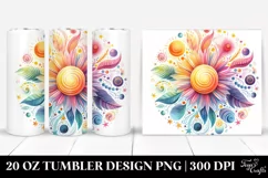 Pastel Sun Watercolor Design | 20 Oz Tumbler Product Image 1