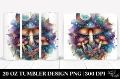 Detailed Shiny Mystical Celestial Mushroom Watercolor Splash Product Image 1