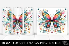 Colorful Whimsical Butterfly | 20 Oz Tumbler Product Image 1
