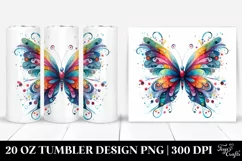 Colorful Whimsical Butterfly | 20 Oz Tumbler Product Image 1