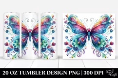 Colorful Whimsical Butterfly | 20 Oz Tumbler Product Image 1