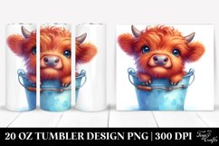 Vibrant Baby Cow in Bucket | 20 Oz Tumbler Product Image 1