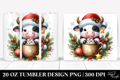 Cute Christmass Cow with Hot Cocoa 20 Oz Tumbler Product Image 1
