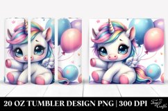 Cute Baby Unicorn with Balloons | 20 Oz Tumbler Product Image 1