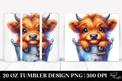 Vibrant Baby Cow in Bucket | 20 Oz Tumbler Product Image 1