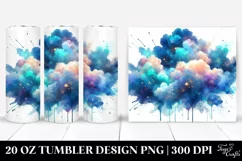 Colorful Blueis Cloud Watercolor | 20 Oz Tumbler Product Image 1