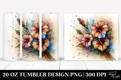 Abstract Wooden Stained Petunia | 20 Oz Tumbler Product Image 1