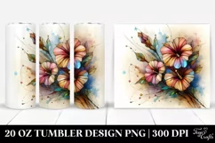 Abstract Wooden Stained Petunia | 20 Oz Tumbler Product Image 1