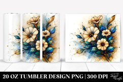 Abstract Wooden Stained Petunia | 20 Oz Tumbler Product Image 1