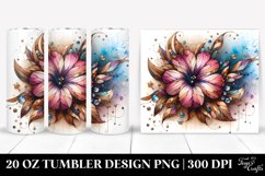 Abstract Wooden Stained Petunia | 20 oz Tumbler Product Image 1