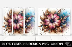 Abstract Wooden Stained Petunia | 20 oz Tumbler Product Image 1