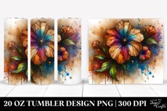 Abstract Wooden Stained Petunia | 20 oz Tumbler Product Image 1