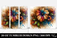 Abstract Wooden Stained Petunia | 20 oz Tumbler Product Image 1