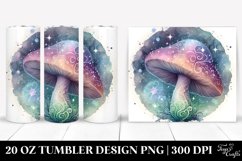 Detailed Pastel Shiny Mystical Celestial Mushroom Watercolor Product Image 1