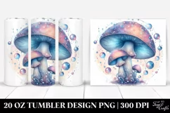 Detailed Pastel Shiny Mystical Celestial Mushroom Watercolor Product Image 1