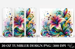 Colorful Stained Lily | 20 Oz Tumbler Product Image 1