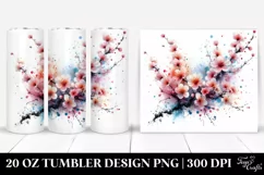 Abstract Watercolor Cherry Blossom | 20 Oz Tumbler Product Image 1