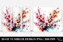 Abstract Watercolor Cherry Blossom | 20 Oz Tumbler Product Image 1