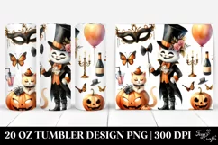 Halloween Masquerade Watercolor Clipart 20 Oz Tumbler Product Image 1