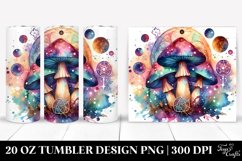 Vibrant Magical Celestial Mushroom Clipart, 20 Oz Tumbler Product Image 1