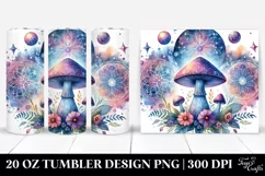Magical Celestial Mushroom Clipart 20 Oz Tumbler Product Image 1