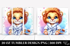 Baby Lion in Bath Robe | 20 Oz Tumbler Product Image 1