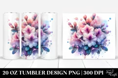Shiny Rhododendron Abstract Clipart, 20 Oz Tumbler Product Image 1