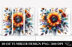 Watercolor Abstract Vibrant Sunflower Bouquet | 20 Oz Product Image 1
