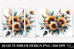 Watercolor Abstract Vibrant Sunflower Bouquet | 20 Oz Product Image 1