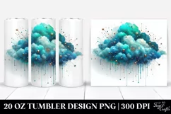 Colorful Cyan Cloud Metalic | 20 Oz Tumbler Product Image 1