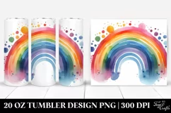 Colorful Simple Rainbow Clipart, High-Res 20 Oz Tumbler Product Image 1