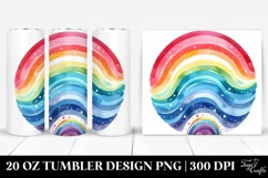 Colorful Simple Watercolor Rainbow | 20 Oz Tumbler Product Image 1