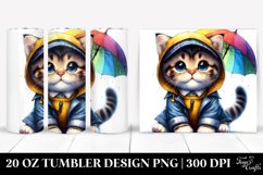 Cute Cat Expressive Watercolor 20 Oz Tumbler Product Image 1