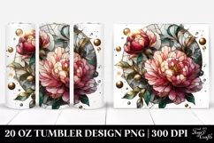Stained Peonies -like Material | 20 Oz Tumbler Product Image 1