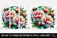Stained Peonies -like Material | 20 Oz Tumbler Product Image 1