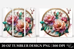 Stained Peonies -like Material | 20 Oz Tumbler Product Image 1
