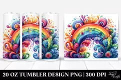 Colorful Whimsical Rainbow | 20 oz Tumbler Product Image 1