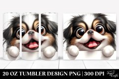 Cute Crazy Watercolor Japanese Chin | 20 Oz Tumbler Product Image 1