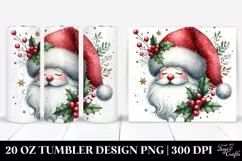 Whimsical Glittery Santa Hat, Transparent 20 Oz Tumbler Product Image 1