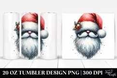 Whimsical Glittery Santa Hat, Transparent 20 Oz Tumbler Product Image 1
