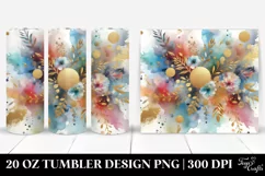Colorful Watercolor Background Golden Foil | 20 Oz Tumbler Product Image 1